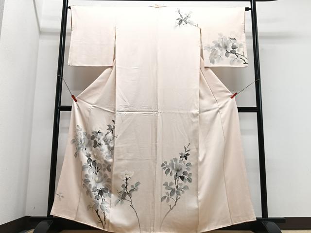 平和屋着物■訪問着　手描き　枝花文　正絹　逸品　CABG6767xe