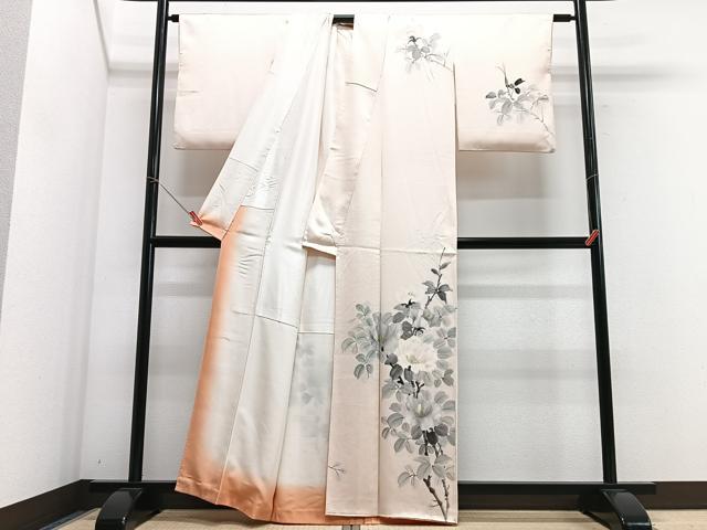 平和屋着物■訪問着　手描き　枝花文　正絹　逸品　CABG6767xe