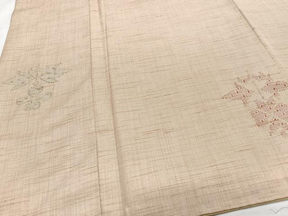 平和屋着物■上質な紬　草花文　正絹　逸品　CABG6770xe