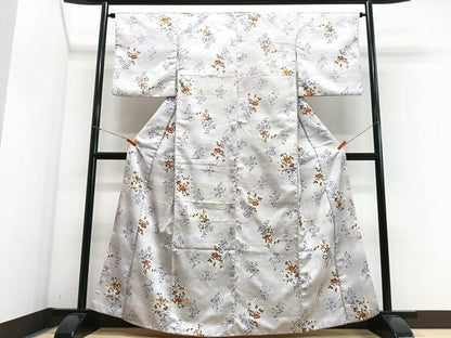 平和屋着物■小紋　草花文　洗える着物　CABG6771xe