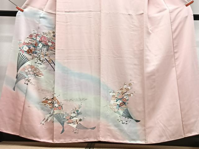 平和屋着物■訪問着　御所車扇面花文　金彩　正絹　逸品　CABG6778xe