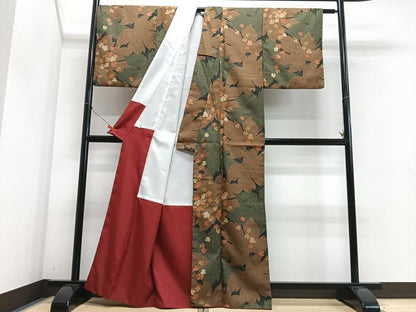 平和屋着物■小紋　舞葉文　洗える着物　CABG6787xe
