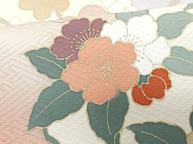 平和屋着物■訪問着　草花文　暈し染め　金彩　正絹　逸品　CABG6791xe