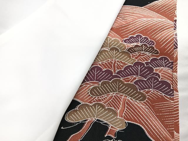平和屋着物■黒留袖　尾長鳥浜松文　金彩　洗える着物　CABG6792xe