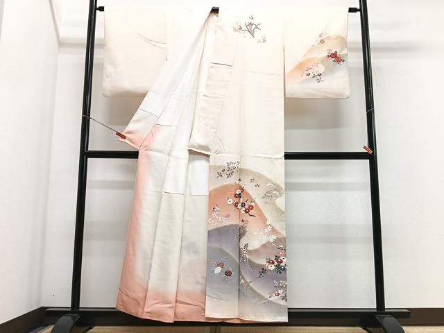 平和屋着物■訪問着　枝花文　金彩　正絹　逸品　CABG6797xe