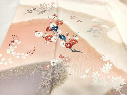 平和屋着物■訪問着　枝花文　金彩　正絹　逸品　CABG6797xe