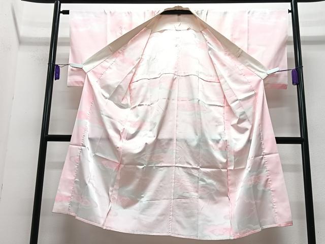 平和屋着物■長襦袢　無双仕立て　雲取り扇面地紋　暈し染め　洗える着物　CABG6799xe