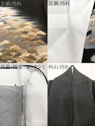 平和屋着物■豪華黒留袖　作家物　立波枝松文　金彩　正絹　逸品　CABG6814xi