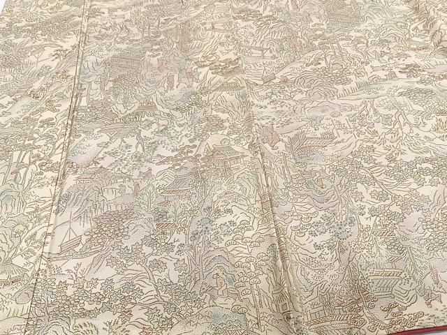 平和屋着物■上質な小紋　人物風景文　正絹　逸品　CABG6818xi