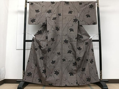 平和屋着物■上質な紬　花唐草文　正絹　逸品　CABG6821xi