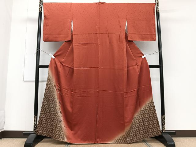 平和屋着物■色留訪問着　刺繍　籬枝垂れ花文　金彩　正絹　逸品　CABG6822xi
