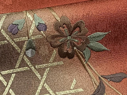 平和屋着物■色留訪問着　刺繍　籬枝垂れ花文　金彩　正絹　逸品　CABG6822xi