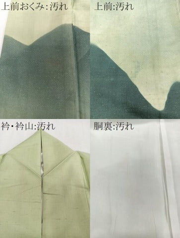 平和屋着物■訪問着　紬地　遠山文　暈し染め　正絹　逸品　CABG6823xi