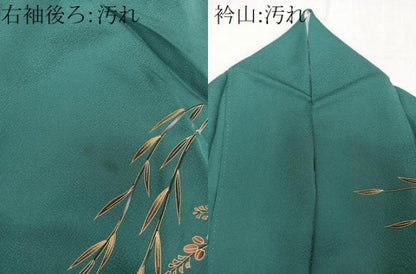 平和屋着物■訪問着　雲取り枝垂れ雪輪花文　金彩　正絹　逸品　CABG6825xi