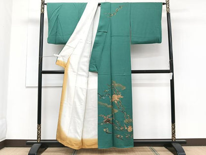 平和屋着物■訪問着　雲取り枝垂れ雪輪花文　金彩　正絹　逸品　CABG6825xi