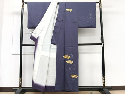 平和屋着物■訪問着　刺繍　地紙草花文　金彩　正絹　逸品　CABG6827xi