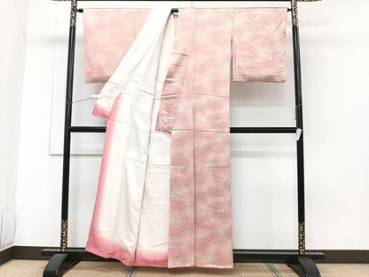 平和屋着物■上質な小紋　草重ね文　暈し染め　正絹　逸品　CABG6836xi