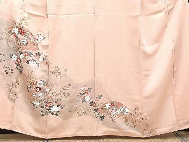 平和屋着物■訪問着　扇冊子花文　金彩　正絹　逸品　CABG6843xi