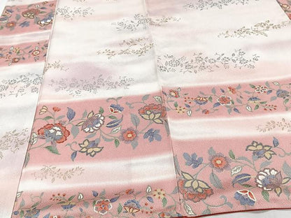 平和屋着物■上質な小紋　横段花唐草文　金銀彩　正絹　逸品　CABG6847xi