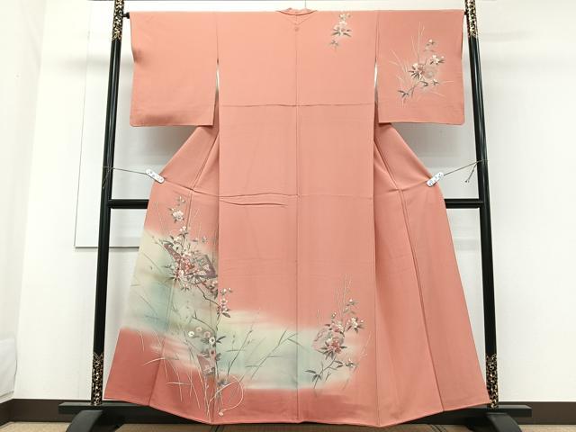 平和屋着物■訪問着　冊子鳳凰花文　暈し染め　金彩　正絹　逸品　CABG6849xi