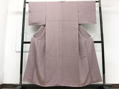 平和屋着物■色留訪問着　色無地　遠山地紋　梅鼠色　正絹　逸品　CABG6852xi