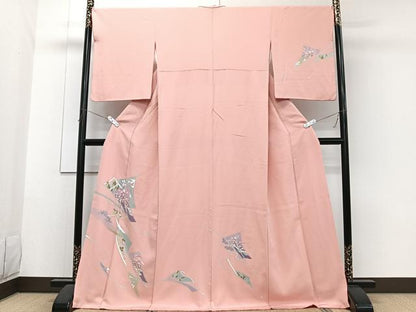 平和屋着物■訪問着　誰が袖花文　ロング丈　正絹　逸品　CABG6854xi