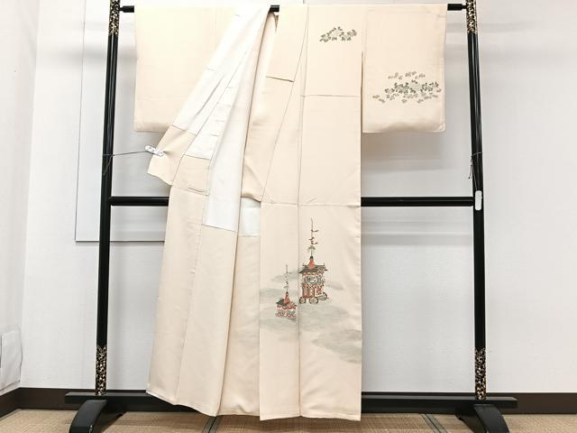 平和屋着物■訪問着　鉾人物文　寿光織　金糸　正絹　逸品　CABG6855xi