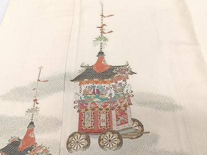 平和屋着物■訪問着　鉾人物文　寿光織　金糸　正絹　逸品　CABG6855xi