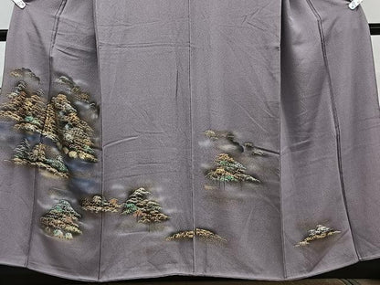 平和屋着物■豪華色留袖　風景文　金銀彩　正絹　逸品　CABG6859xi