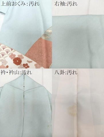 平和屋着物■訪問着　刺繍　渡橋花文　金彩　正絹　逸品　CABG6861xi