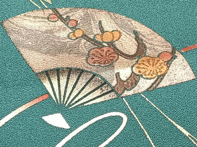 平和屋着物■訪問着　扇梅文　椿　暈し染め　金銀彩　正絹　逸品　CABG6864xi