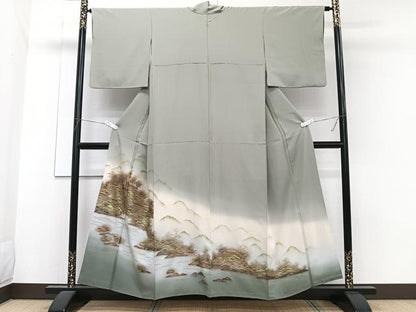 平和屋着物■豪華色留袖　遠山風景文　暈し染め　金彩　正絹　逸品　CABG6865xi