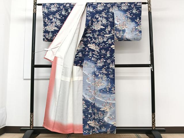 平和屋着物■訪問着　流水御所解花文　松竹梅　暈し染め　正絹　逸品　未使用　CABG6866xi
