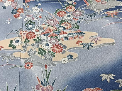 平和屋着物■訪問着　流水御所解花文　松竹梅　暈し染め　正絹　逸品　未使用　CABG6866xi
