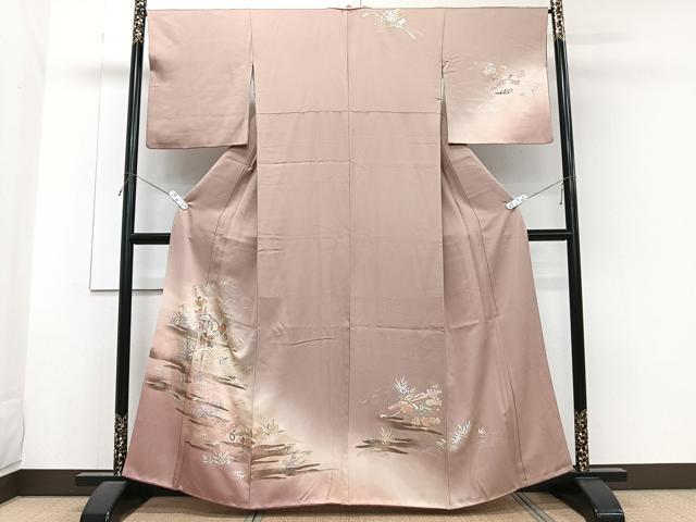 平和屋着物■訪問着　楽器花文　暈し染め　金銀彩　正絹　逸品　CABG6868xi