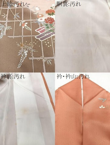 平和屋着物■訪問着　駒刺繍　花筏　暈し染め　金彩　正絹　逸品　CABG6869xi