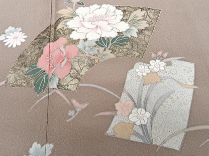 平和屋着物■訪問着　地紙花文　金彩　正絹　逸品　CABG6871xi