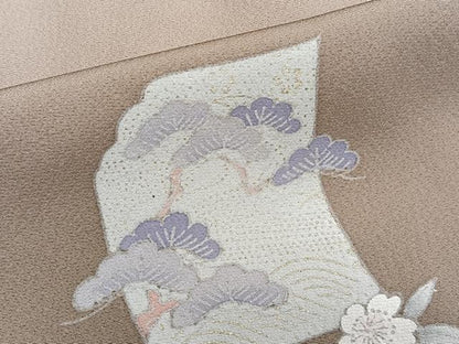 平和屋着物■訪問着　地紙花文　金彩　正絹　逸品　CABG6871xi