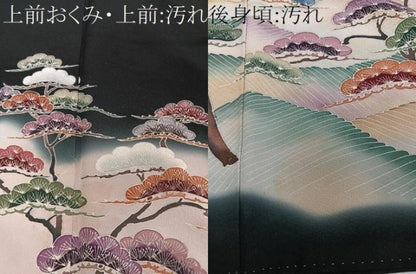 平和屋着物■豪華黒留袖　作家物　波枝松文　暈し染め　正絹　逸品　CABG6874xi