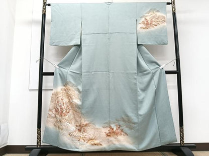 平和屋着物■訪問着　流水籬鶴花文　暈し染め　金彩　松坂屋扱い　正絹　逸品　CABG6877xi