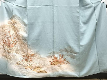 平和屋着物■訪問着　流水籬鶴花文　暈し染め　金彩　松坂屋扱い　正絹　逸品　CABG6877xi