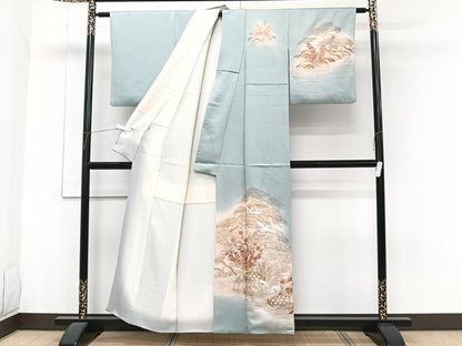 平和屋着物■訪問着　流水籬鶴花文　暈し染め　金彩　松坂屋扱い　正絹　逸品　CABG6877xi