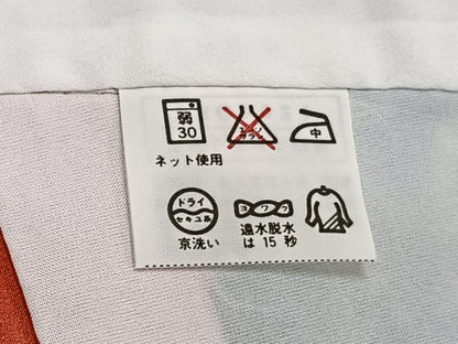 平和屋着物■小紋　流水風景文　洗える着物　未使用　CABG6881xi