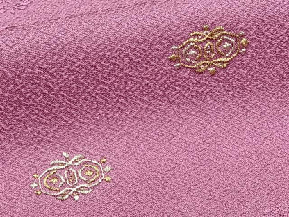 平和屋着物■色留訪問着　蘇州刺繍　幾何学文　金銀糸　正絹　逸品　CABG6885xi