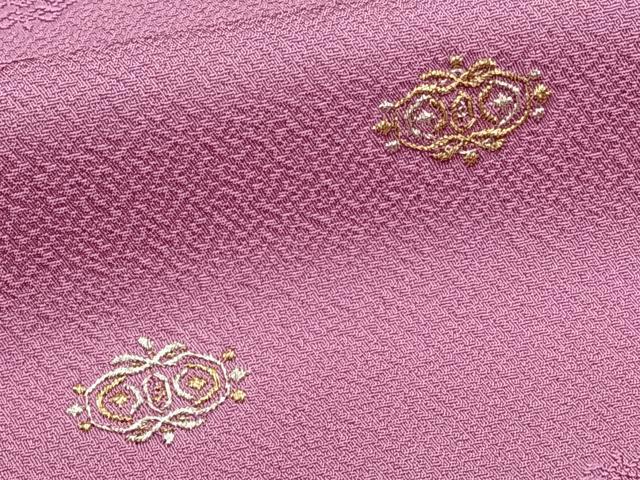 平和屋着物■色留訪問着　蘇州刺繍　幾何学文　金銀糸　正絹　逸品　CABG6885xi