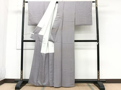 平和屋着物■上質な色無地　煤色　正絹　逸品　CABG6886xi