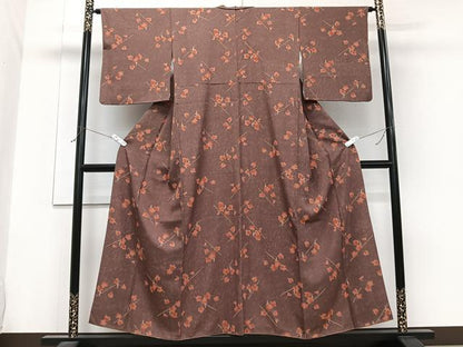 平和屋着物■上質な小紋　葡萄蔦の葉文　正絹　逸品　CABG6897xi