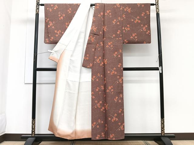 平和屋着物■上質な小紋　葡萄蔦の葉文　正絹　逸品　CABG6897xi