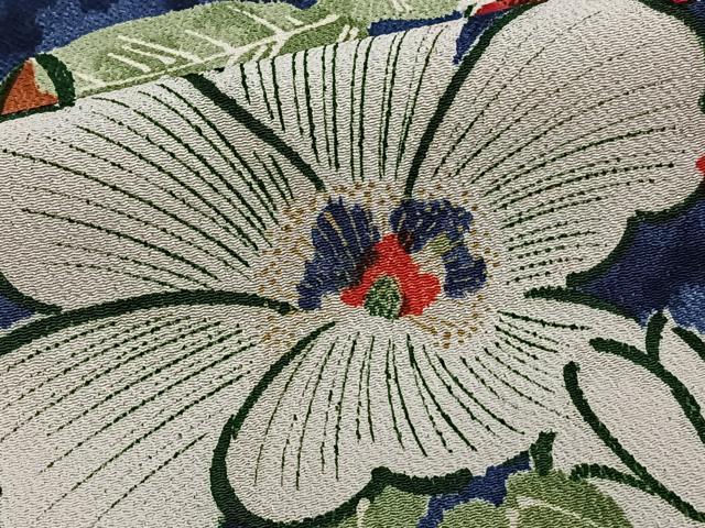 平和屋着物■上質な小紋 草花文 鬼しぼ縮緬 正絹 逸品 CABG6903xi