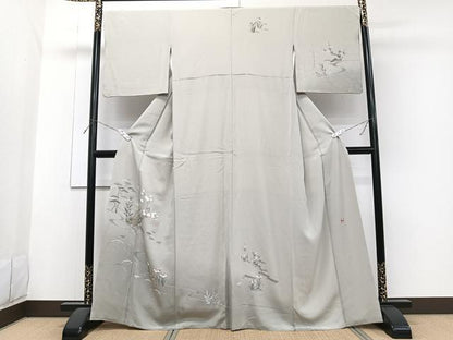 平和屋着物■訪問着　作家物　流水船文　松竹梅　暈し染め　正絹　逸品　CABG6905xi